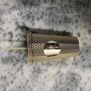 New Starbucks Holiday 2022 Gold Bling Tumbler 16oz